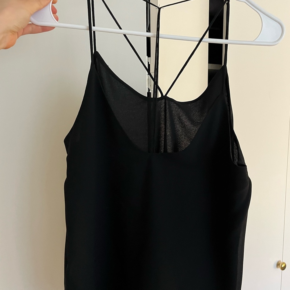 NWOT! Black Blouse with overlapping straps - Picture 4 of 5